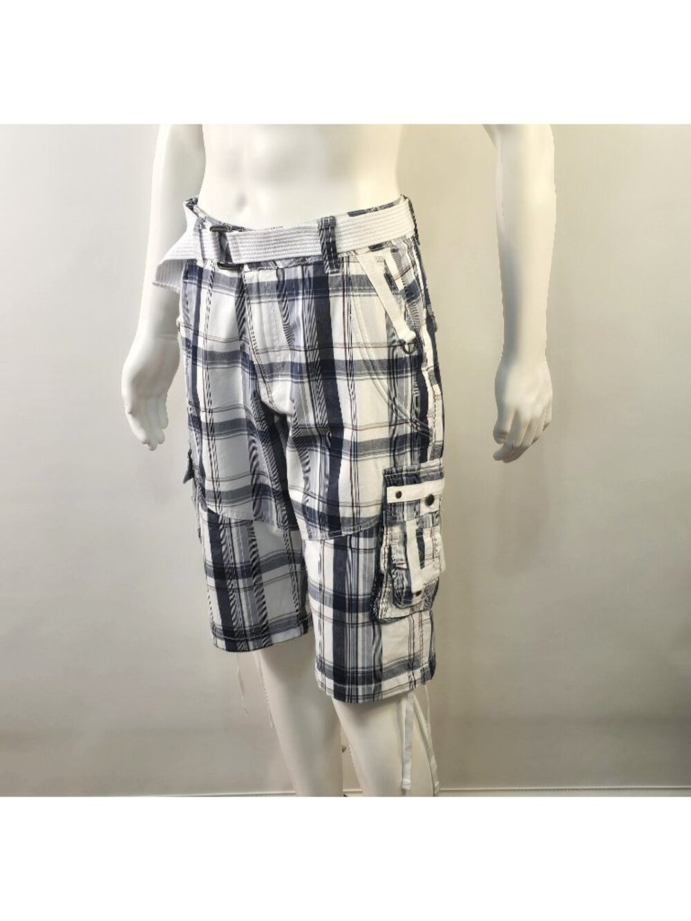 Fried Denim Mens Size 36 Cargo Bermuda Shorts  Plaid Cotton New Without Tags